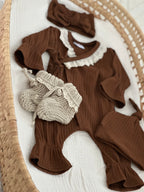 Slofjes broderie - katoen sand - For Your Little Cutie