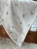 Mousseline - geborduurde bloem - For Your Little Cutie