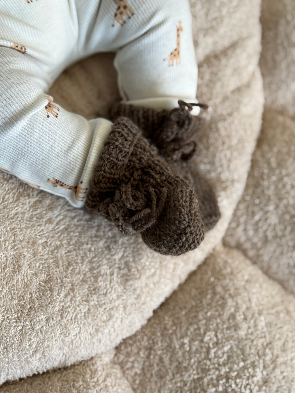 slofjes - Merino Wol Bruin - For Your Little Cutie
