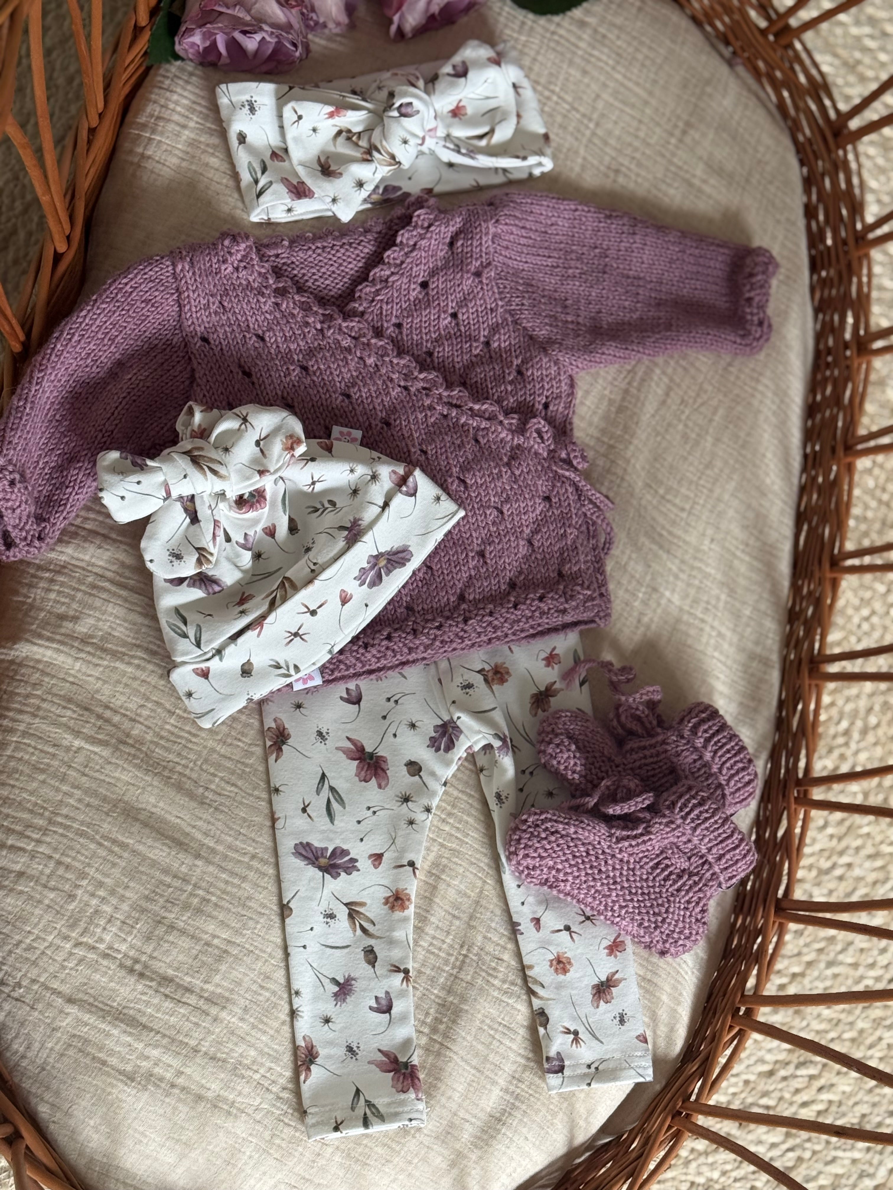 Overslagvest - merino wol lila - For Your Little Cutie