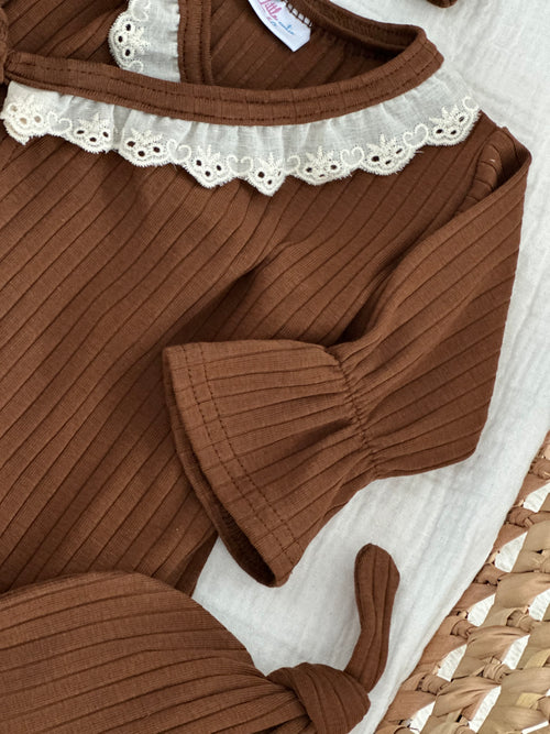 Boxpakje Broderie - Rib Walnut - For Your Little Cutie