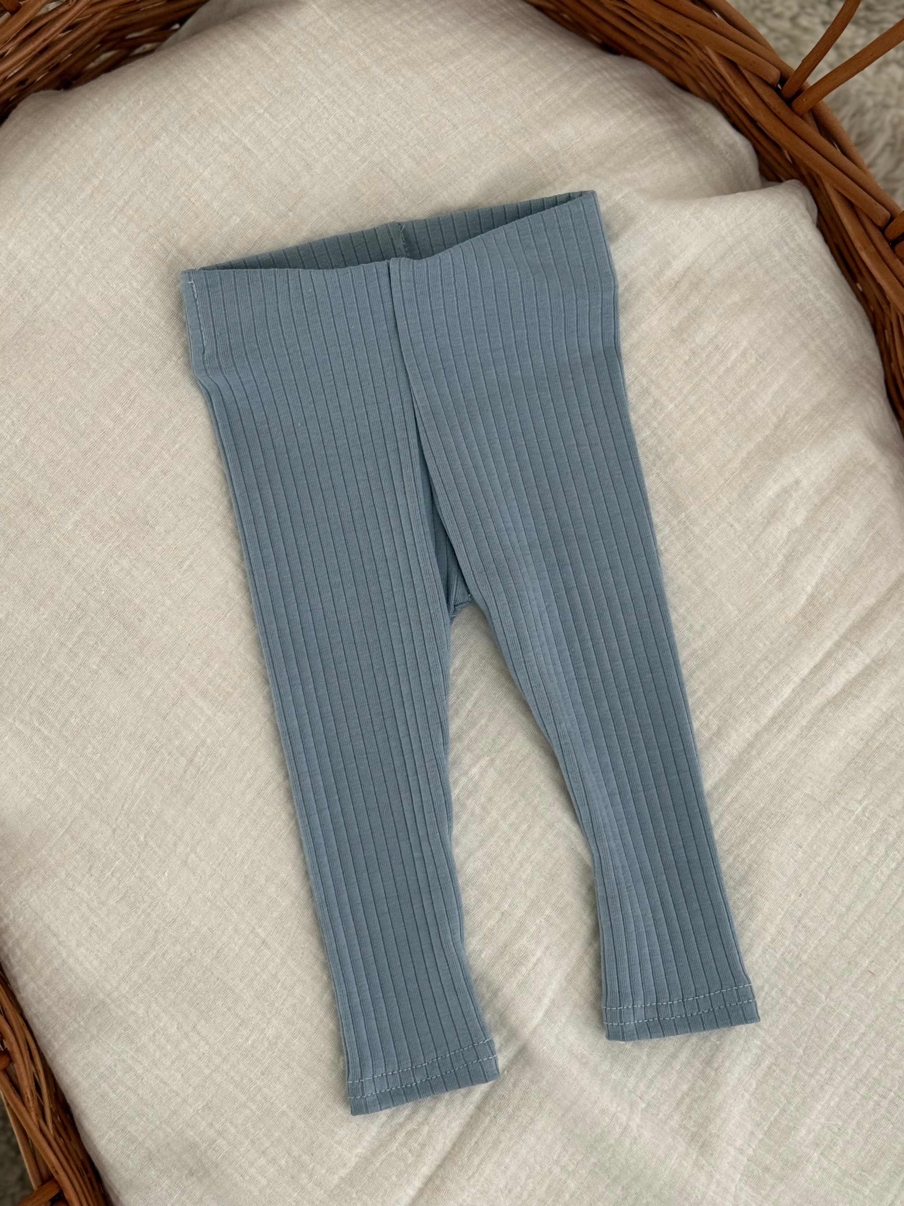 Legging/broekje unisex jersey rib - blauw - For Your Little Cutie