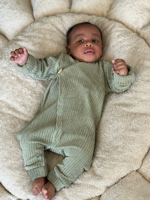 Boxpakje unisex - fluweel groen - For Your Little Cutie
