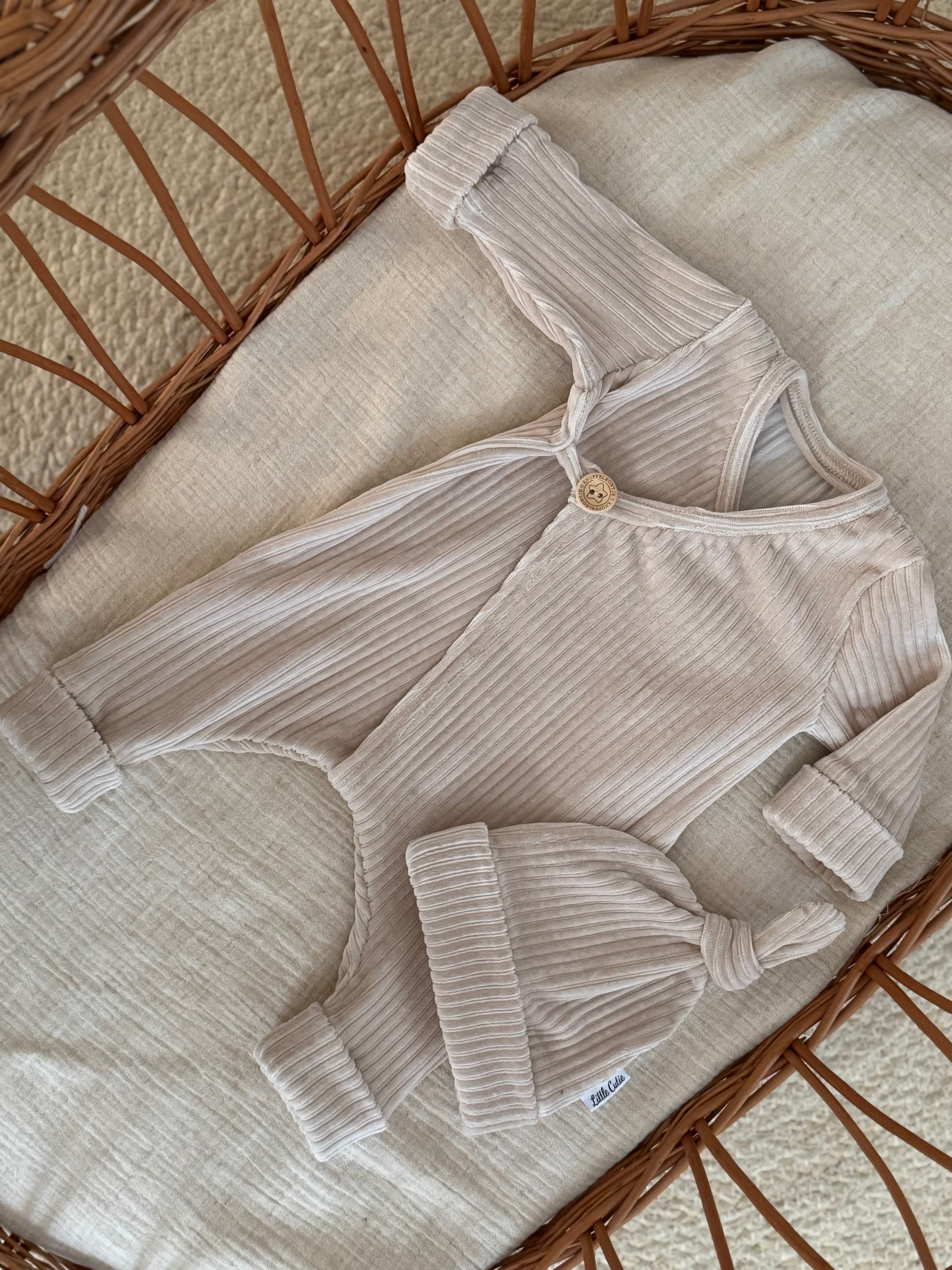 Boxpakje unisex - fluweel rib creme - For Your Little Cutie