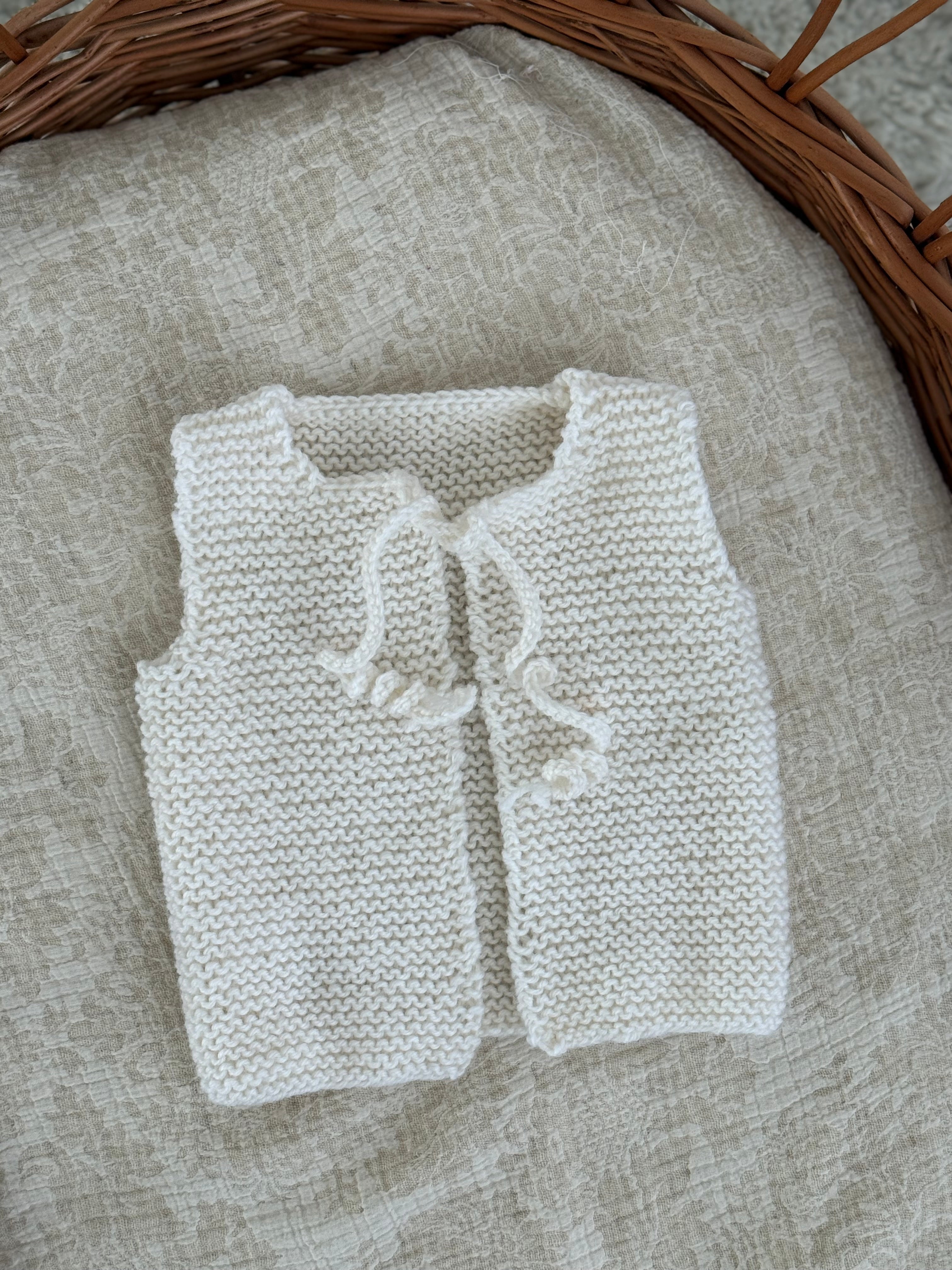 Gilletje merino wol - off white - For Your Little Cutie