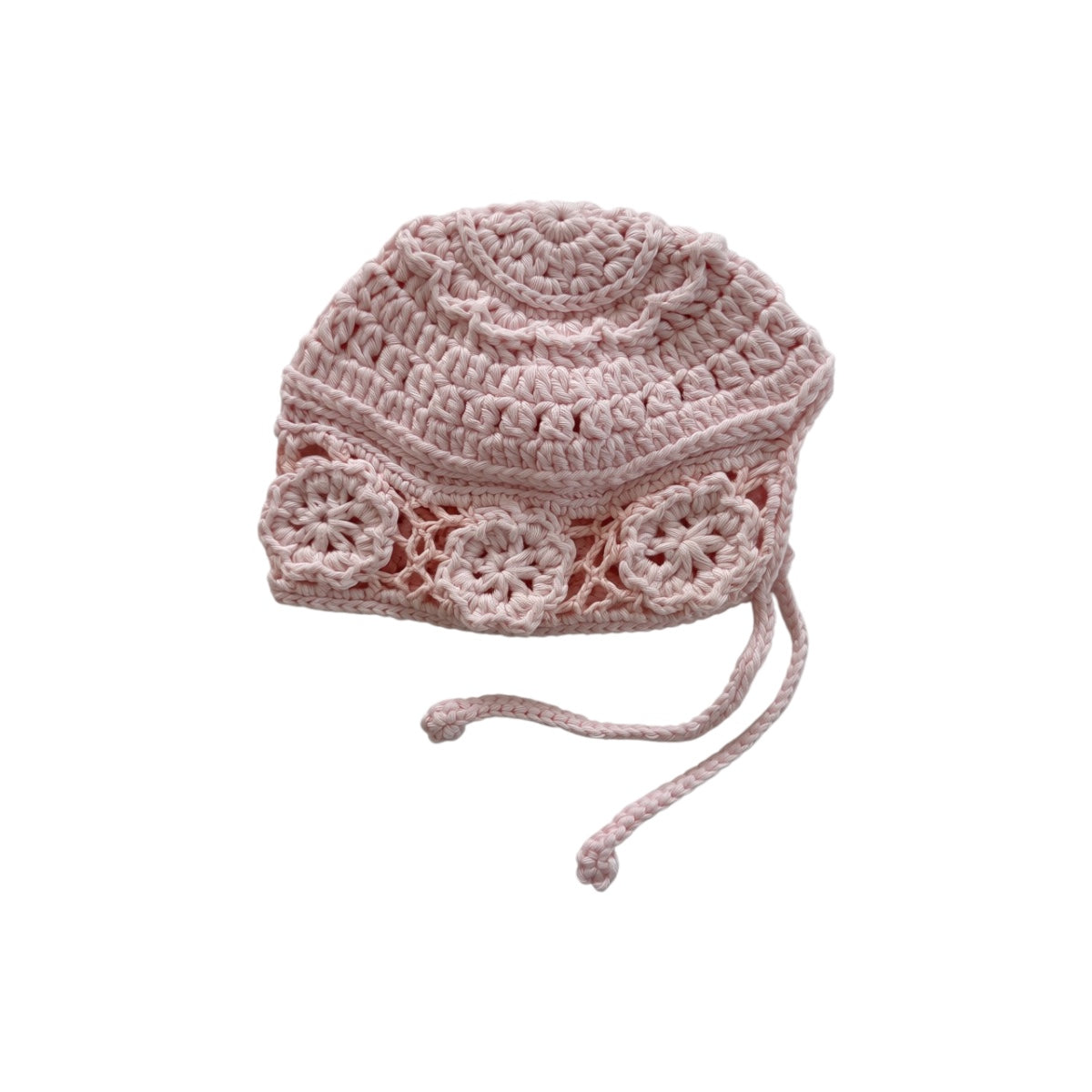 Gehaakt Mutsje Dahlia  - Roze - For Your Little Cutie