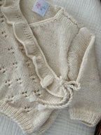 Overslagvest - Merino wol ruffle off white - For Your Little Cutie