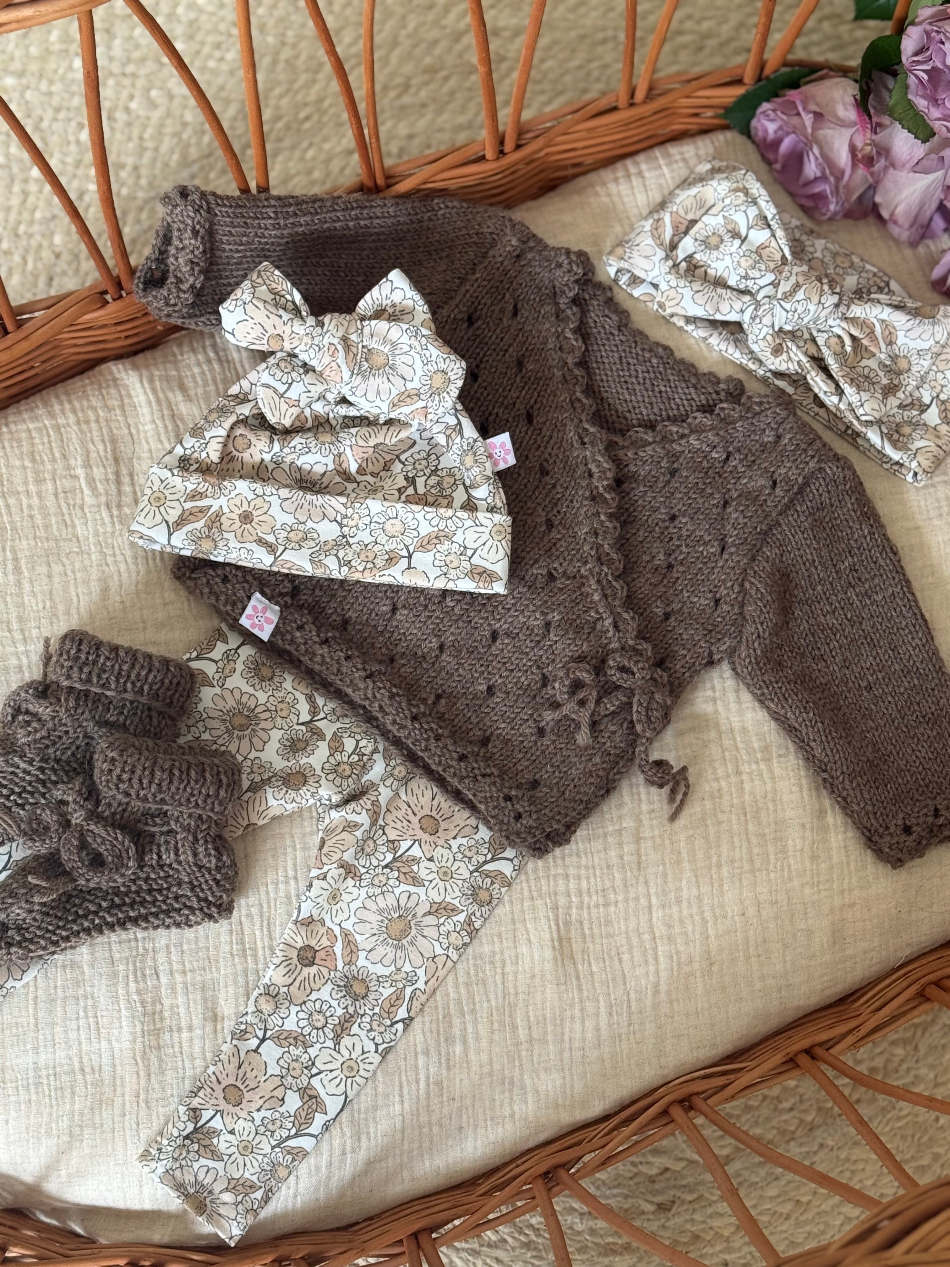 Overslagvest - Merino wol bruin - For Your Little Cutie