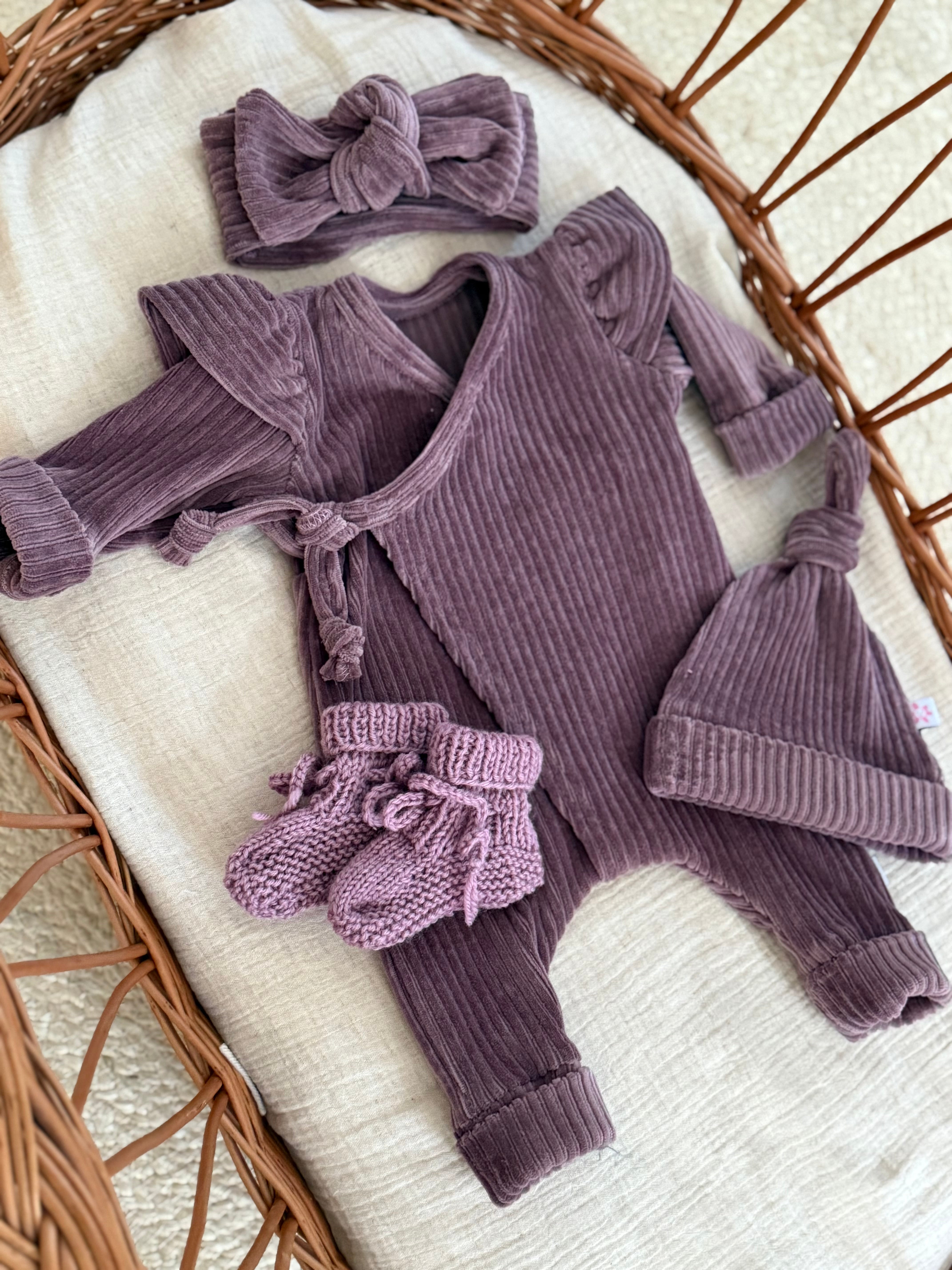 Boxpakje - fluweel rib mauve - For Your Little Cutie
