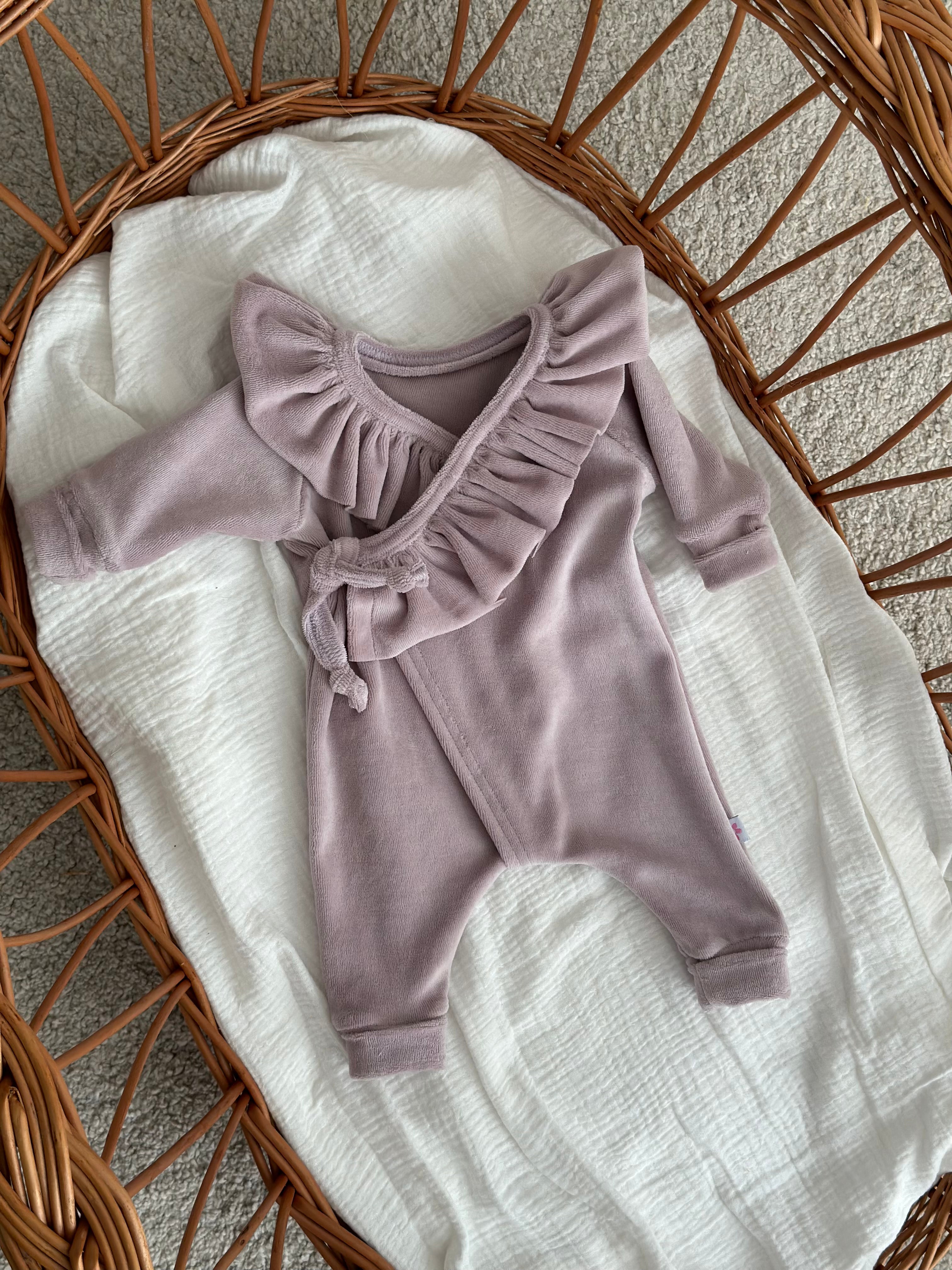 Overslag boxpakje - Velours lila - For Your Little Cutie