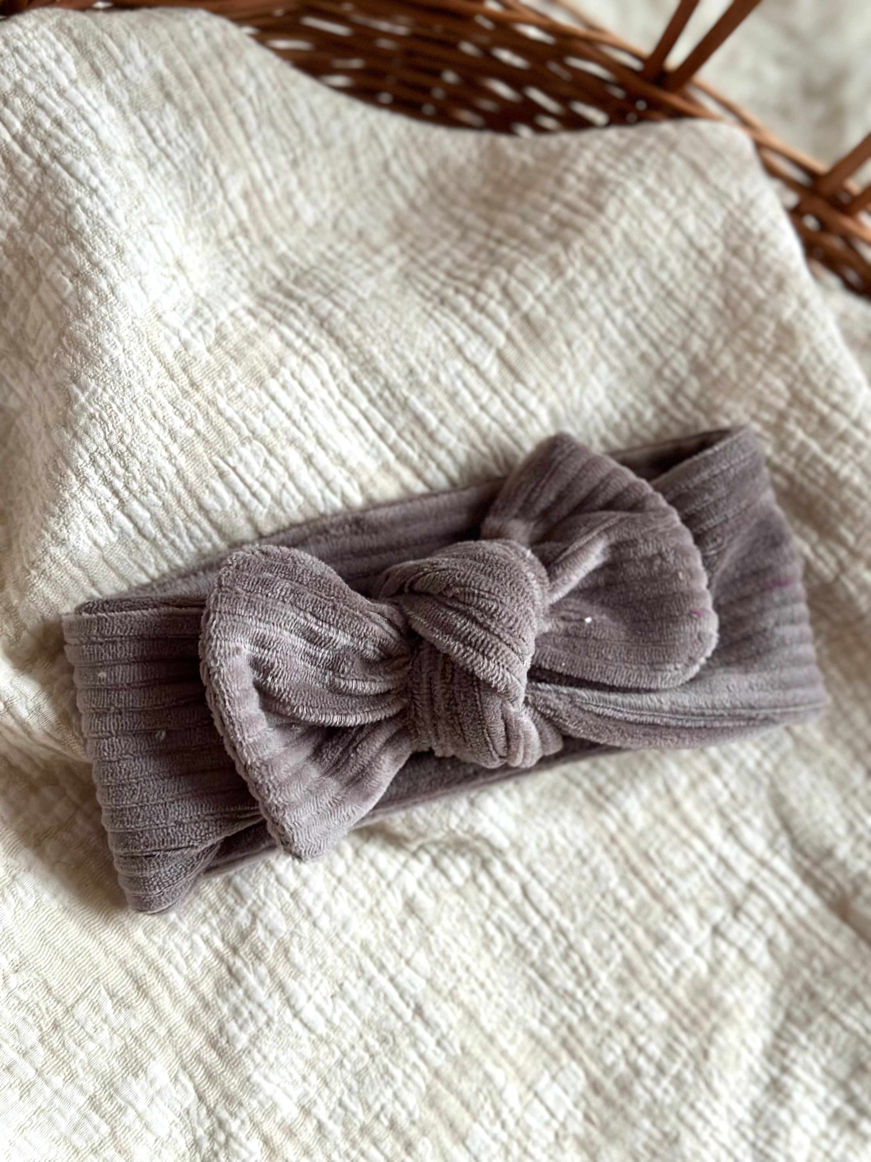 Haarbandje - Fluweel rib taupe - For Your Little Cutie