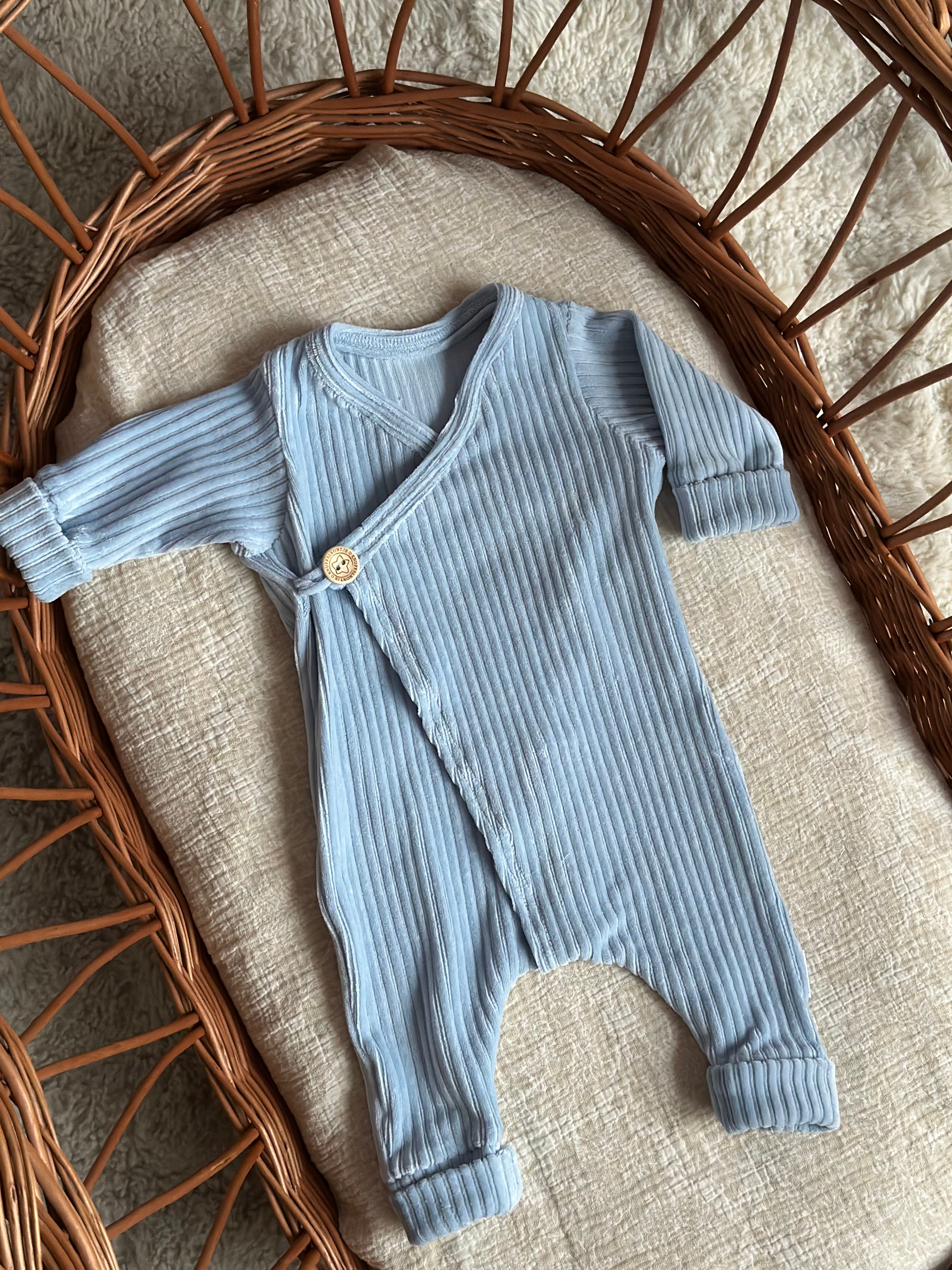 Boxpakje unisex - Fluweel rib baby blauw - For Your Little Cutie