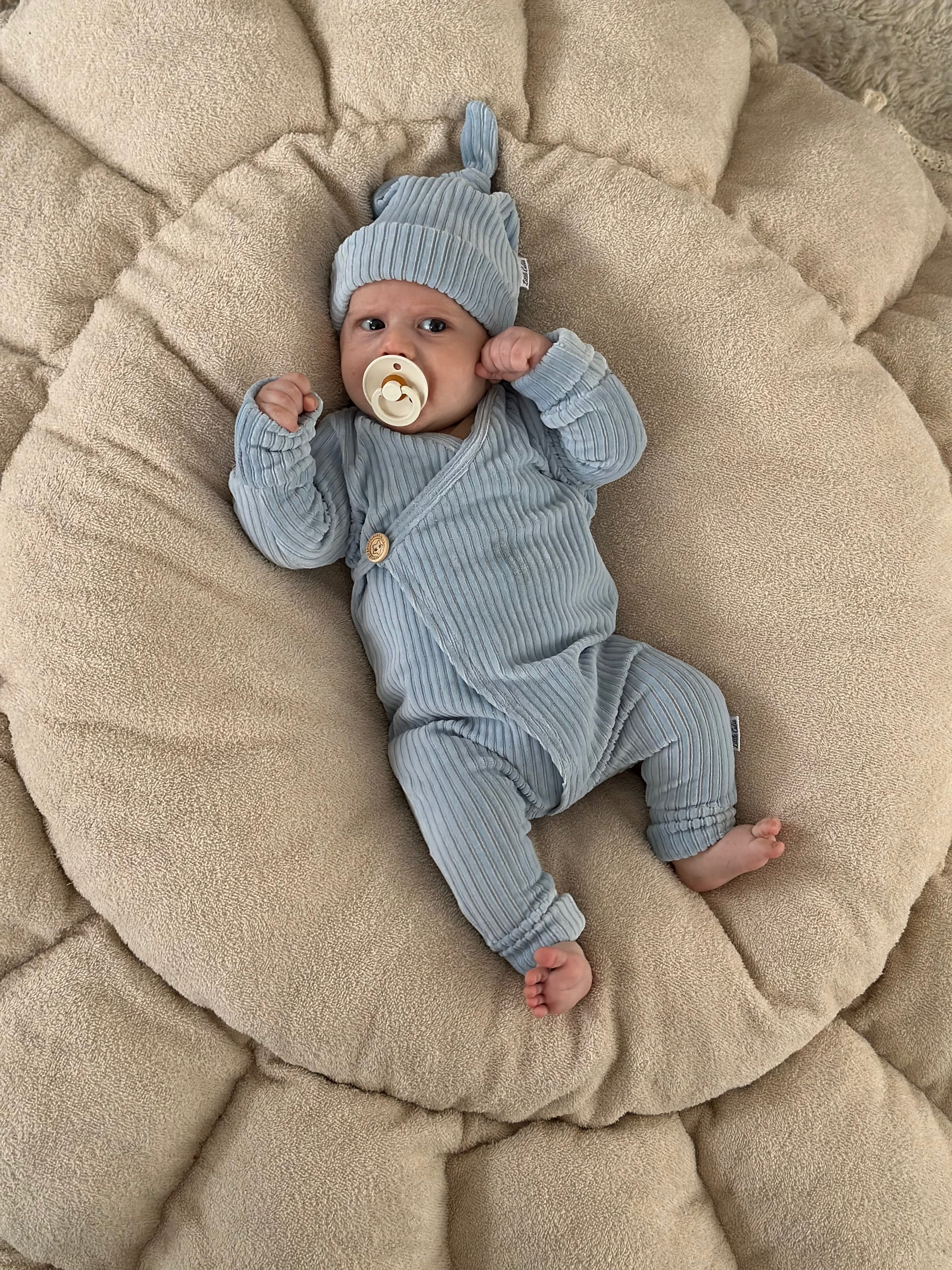 Boxpakje unisex - Fluweel rib baby blauw - For Your Little Cutie