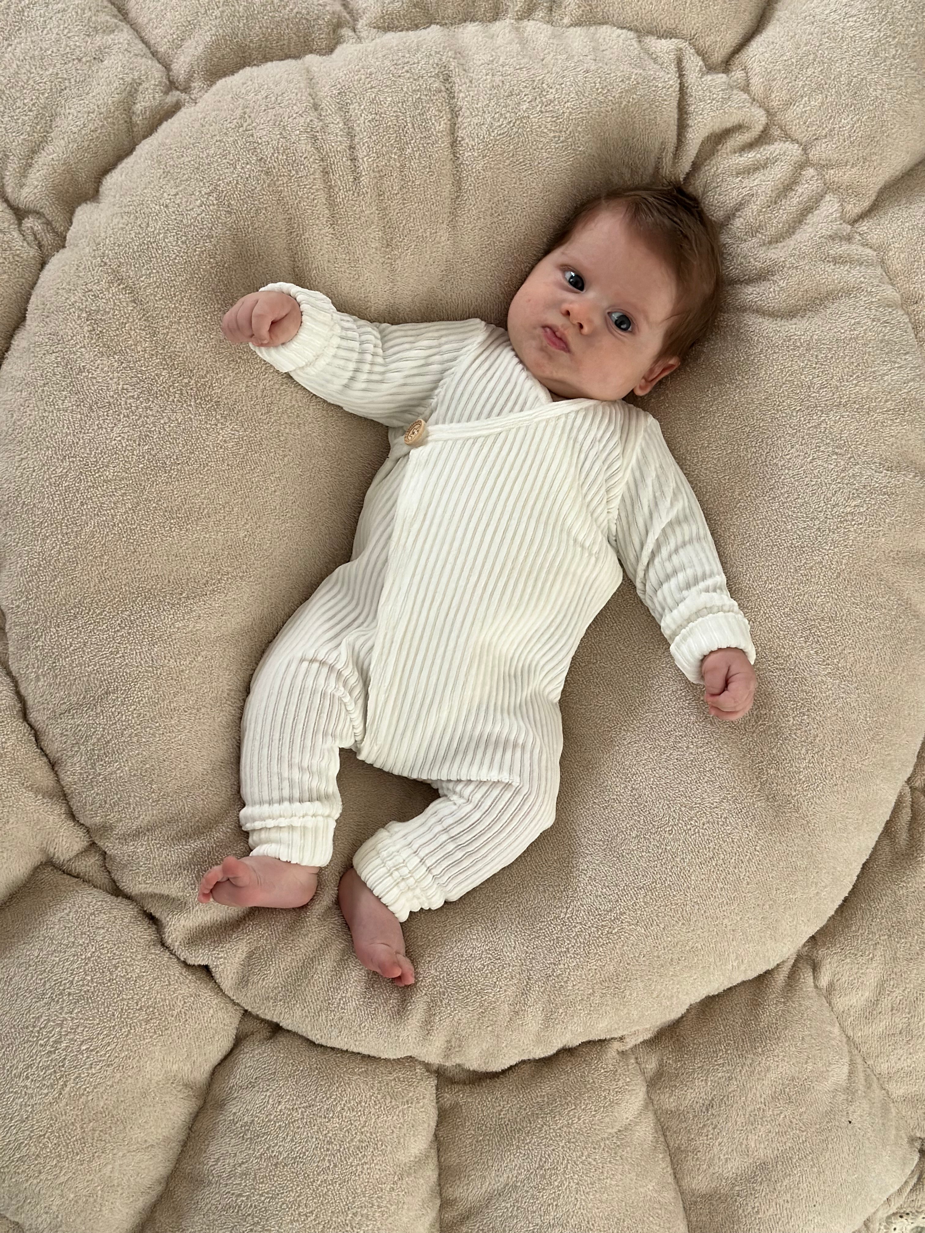 Boxpakje unisex - fluweel rib ecru - For Your Little Cutie