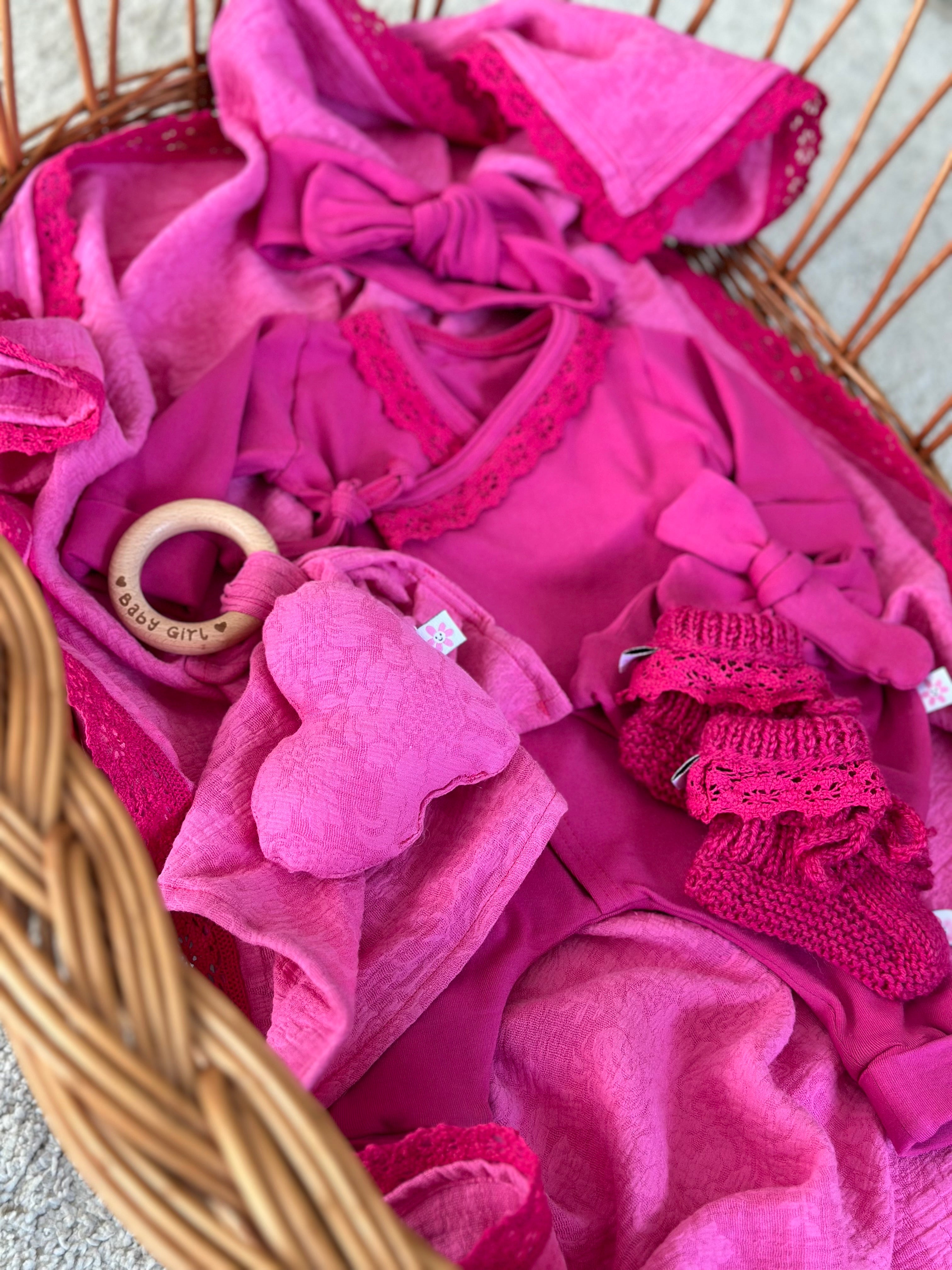 Newborn setje 6 delig - Organic fuchsia - For Your Little Cutie