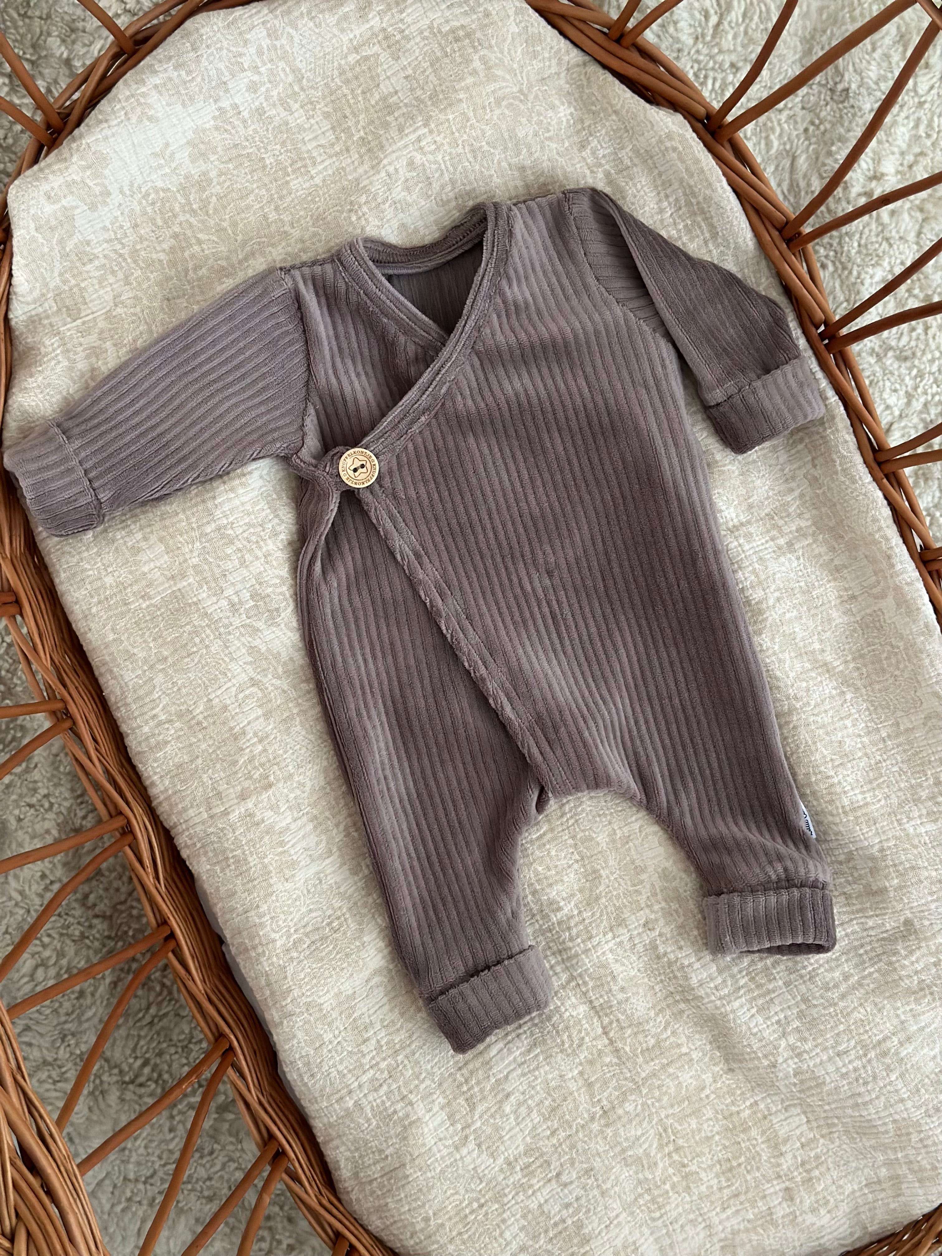 Boxpakje unisex - fluweel rib taupe - For Your Little Cutie
