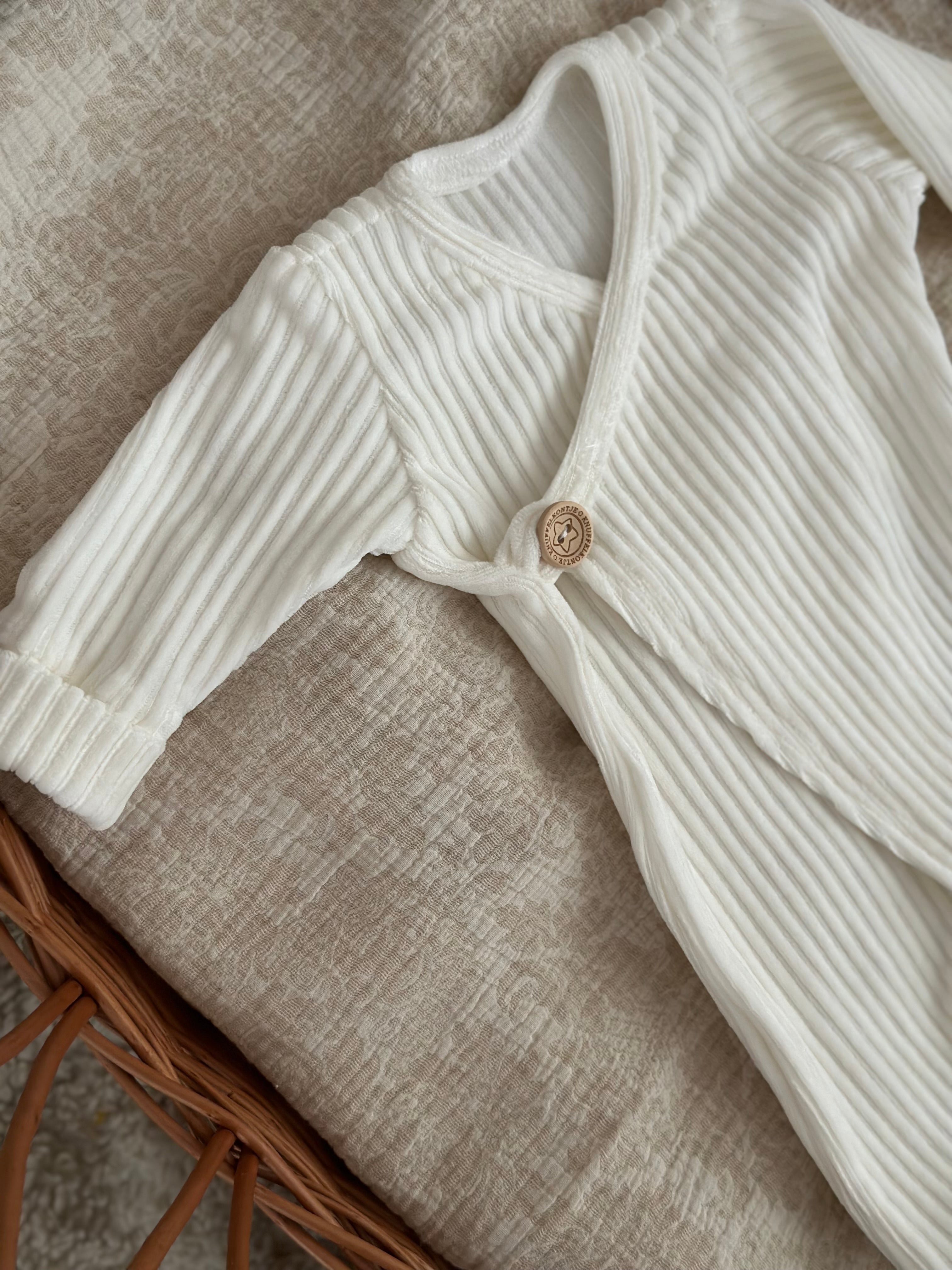 Boxpakje unisex - fluweel rib ecru - For Your Little Cutie