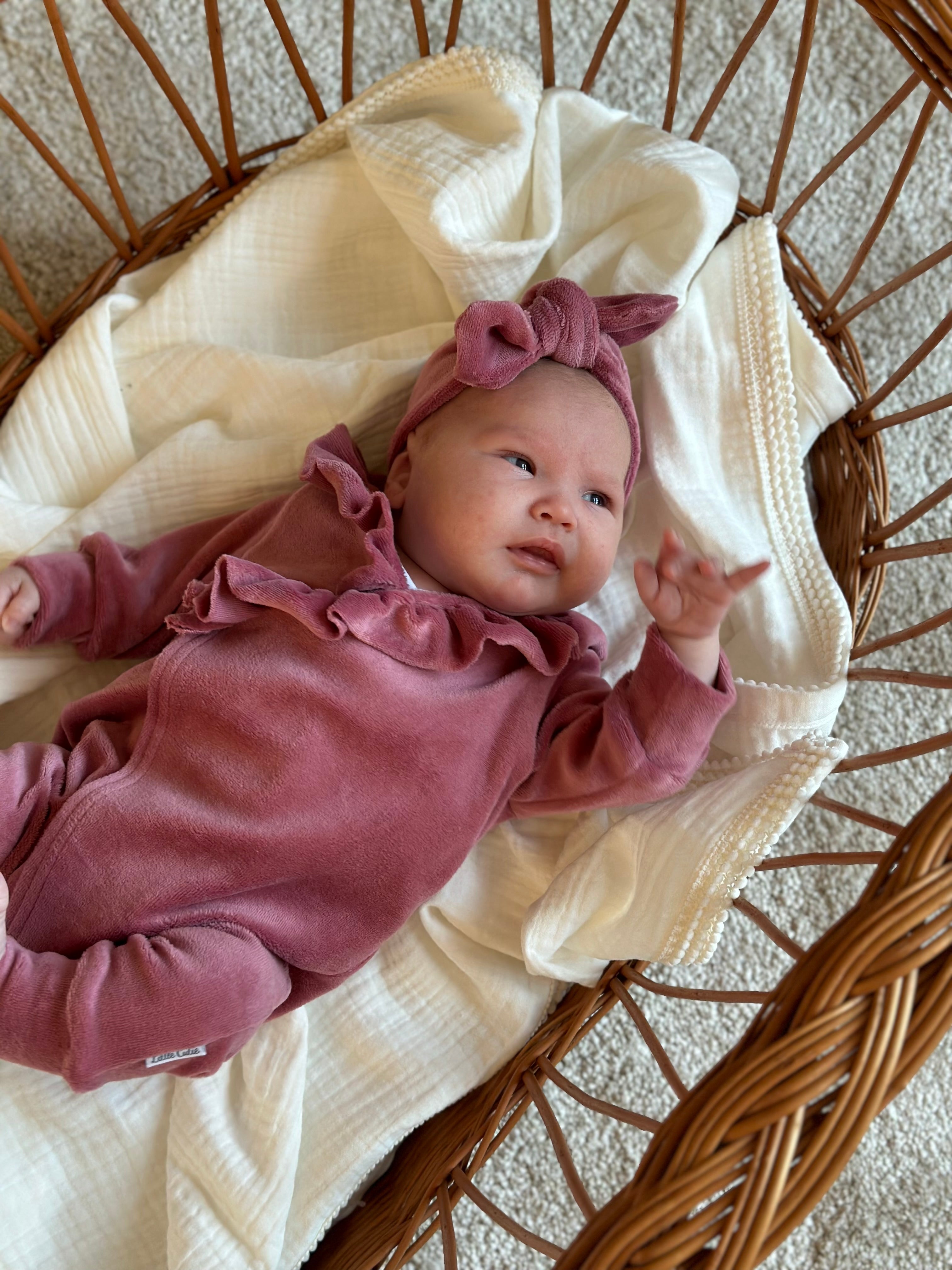 Overslagboxpakje - Velours pink - For Your Little Cutie