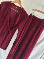 Dames Lounge set - Burgundy Velours