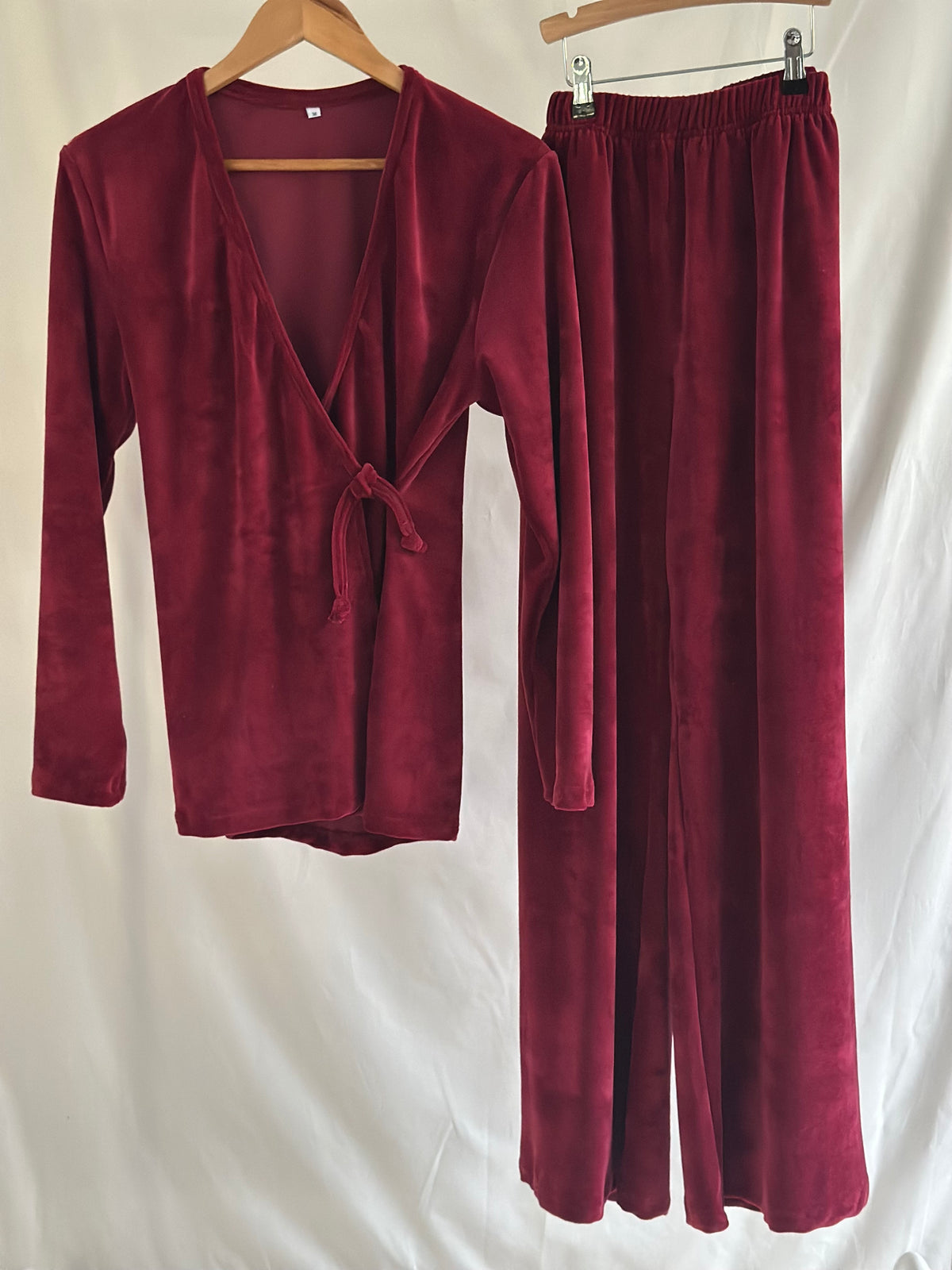 Dames Lounge set - Burgundy Velours