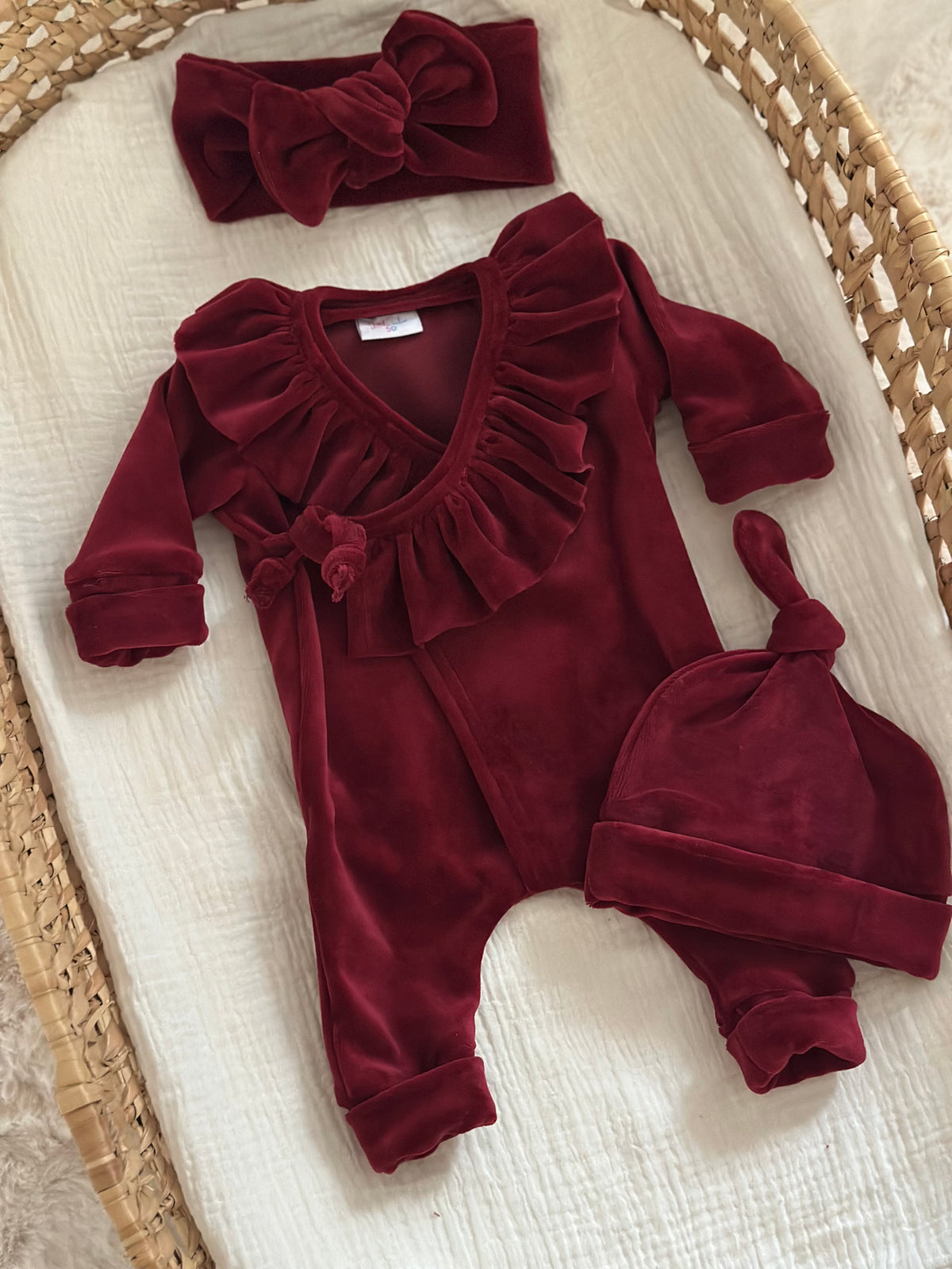 Boxpakje Ruffle - Burgundy Velours
