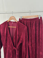 Dames Lounge set - Burgundy Velours