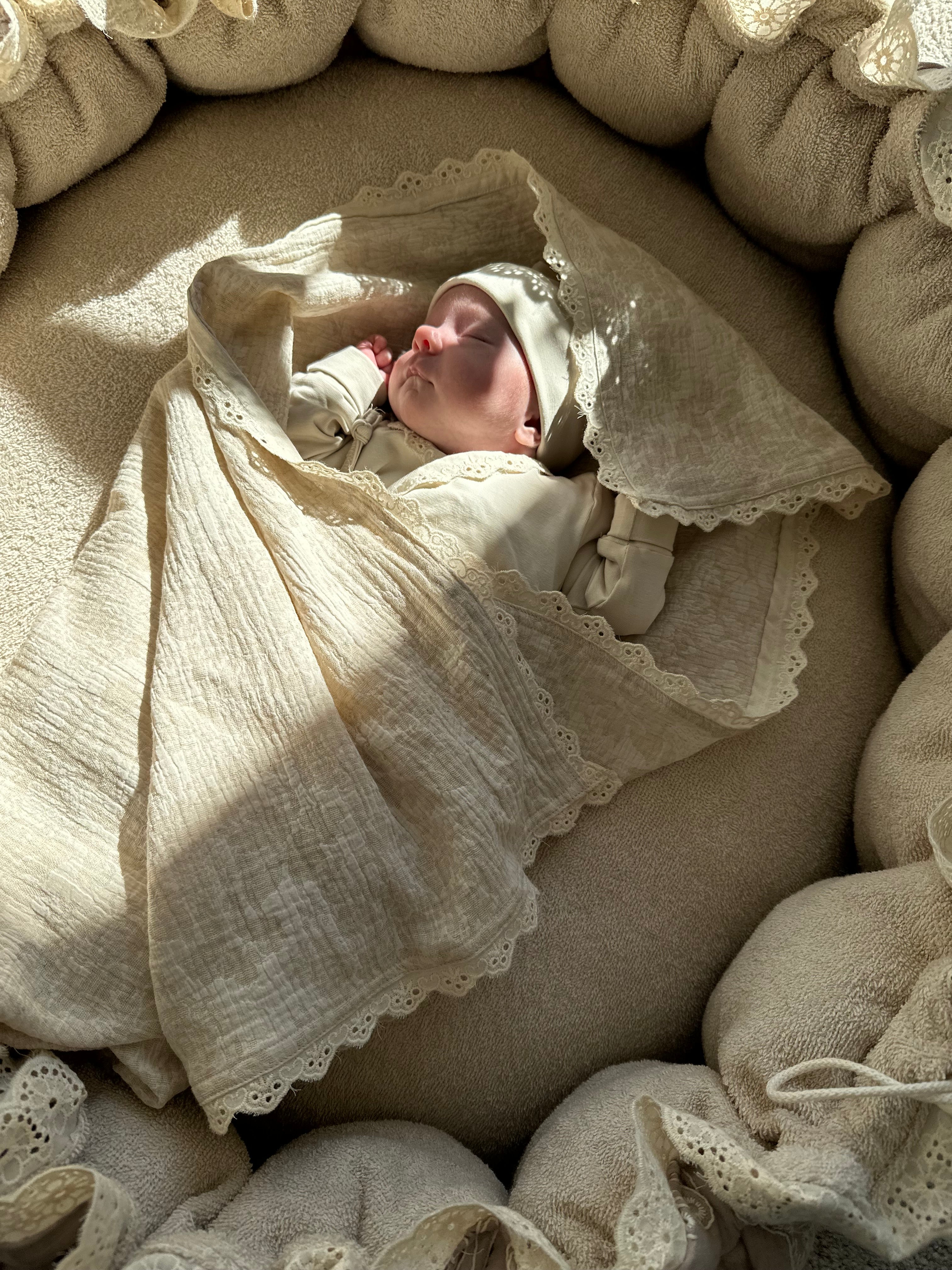 Mousseline doek - sand flower 80X80 - For Your Little Cutie