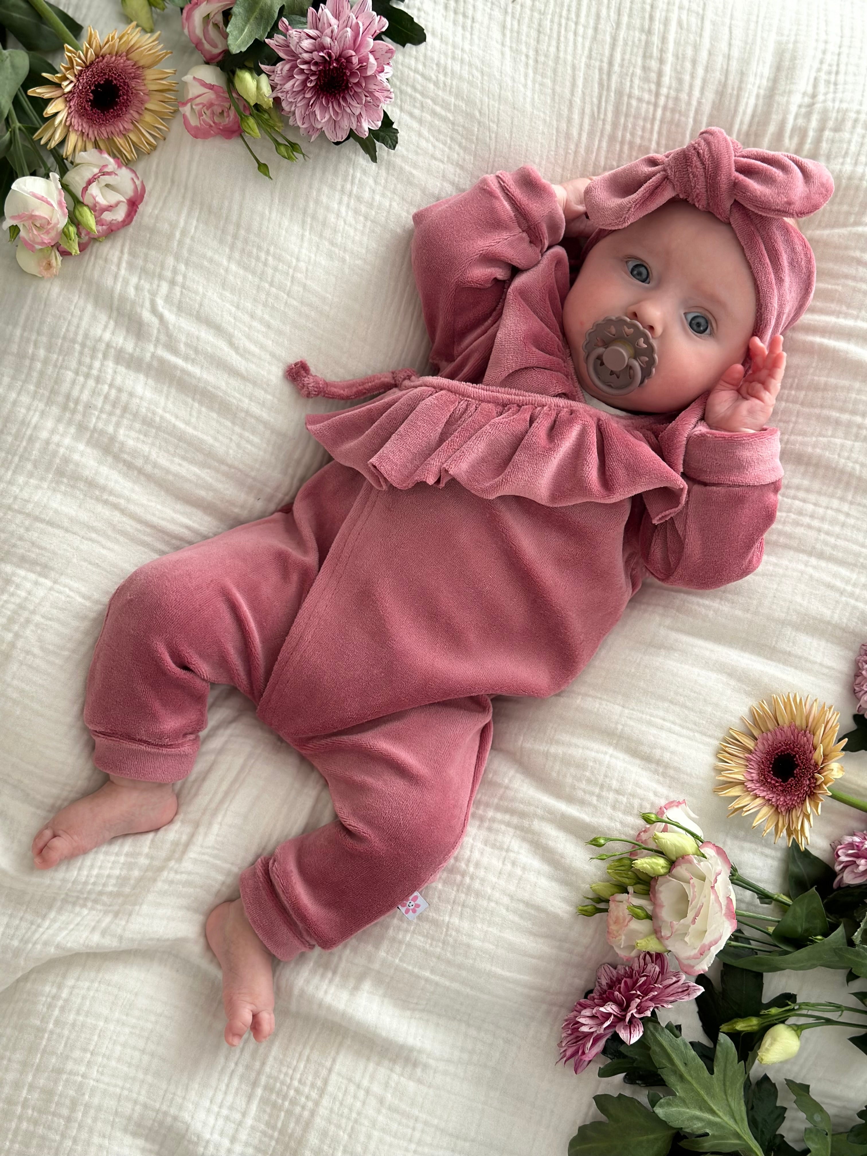 Overslagboxpakje - Velours oud roze - For Your Little Cutie