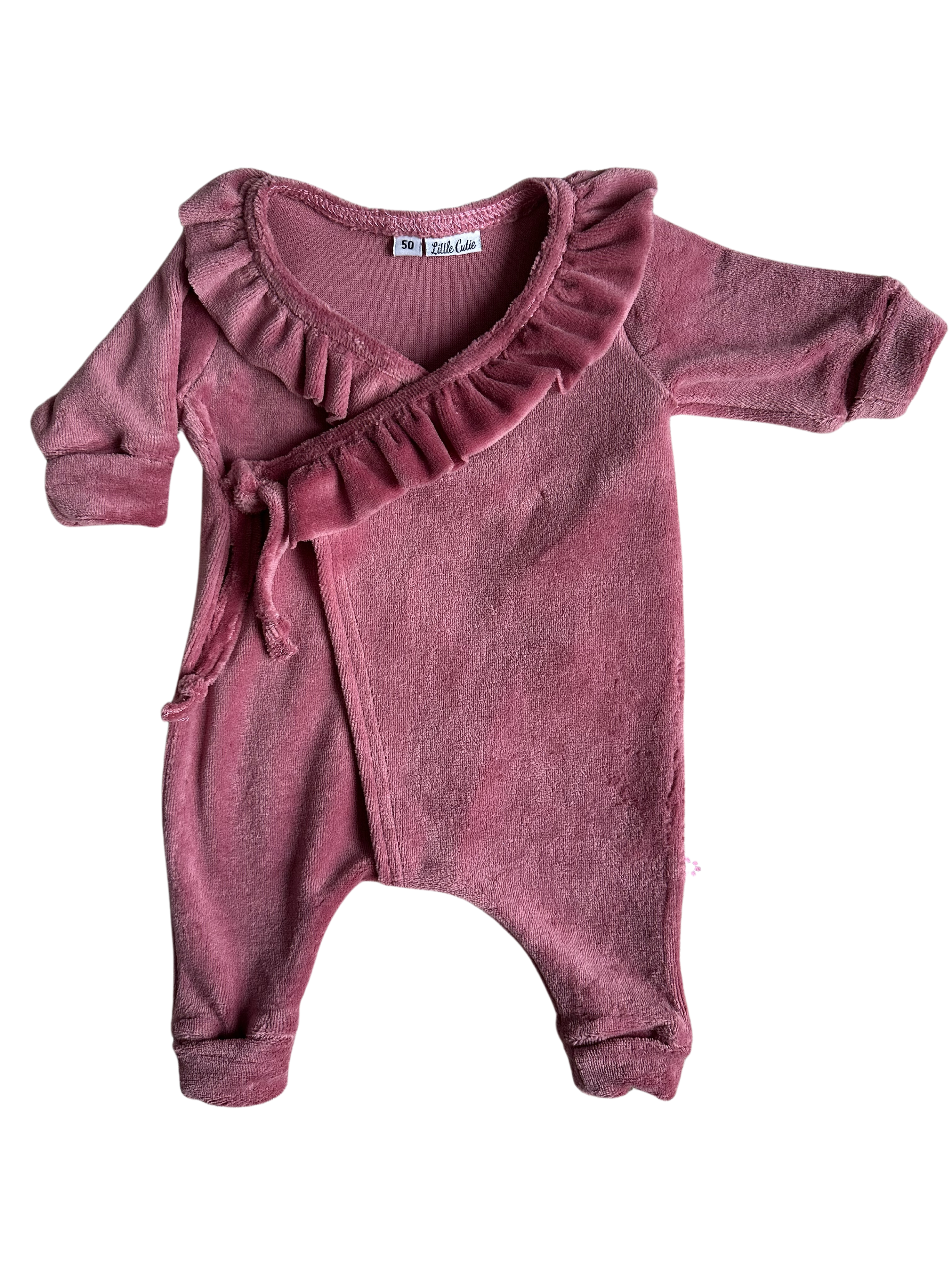 Overslagboxpakje - Velours pink - For Your Little Cutie